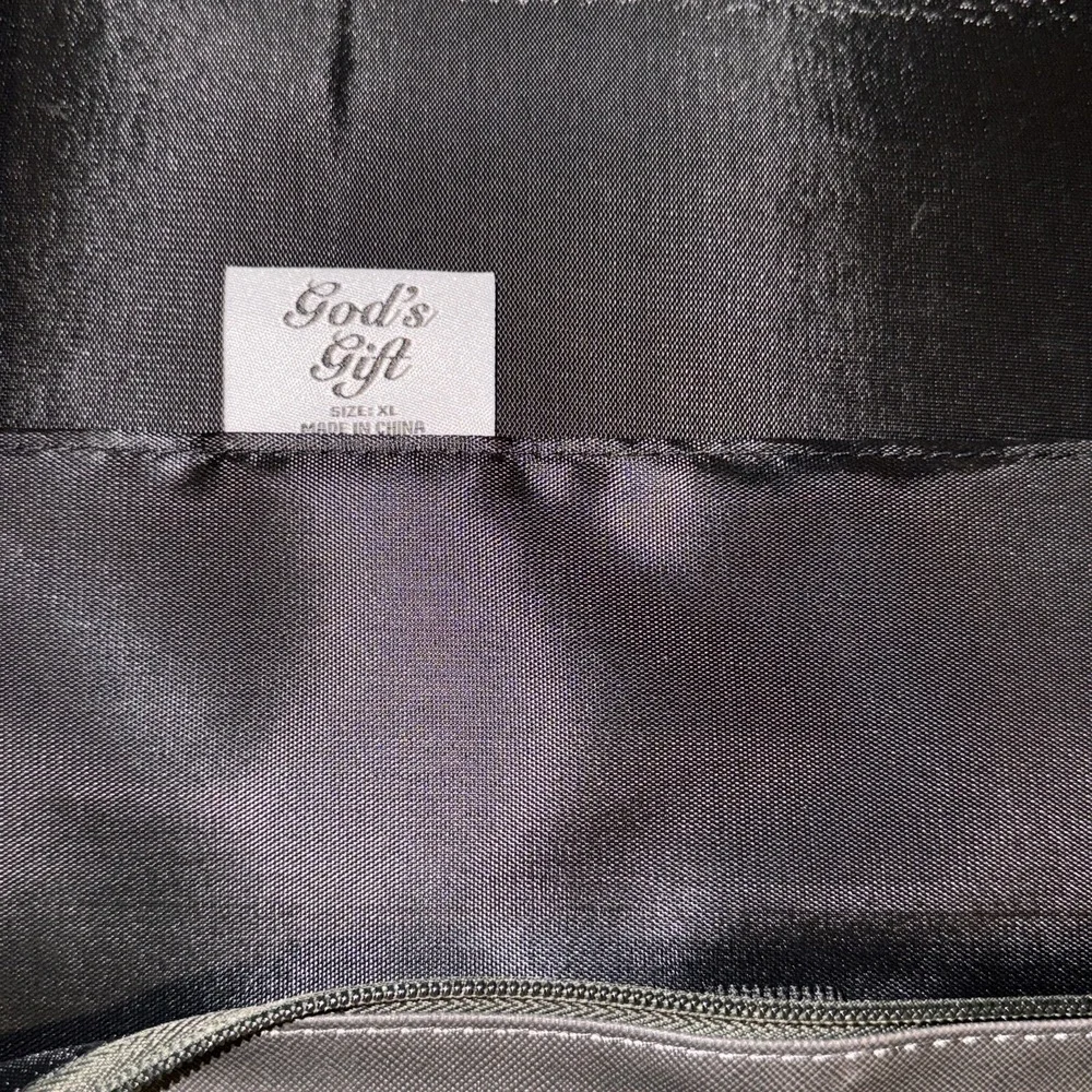 God's Gift Bible Book Cover Carry Case Black Floral Strength & Dignity 8x11 NWT